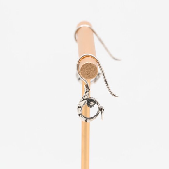 Vintage Sterling Silver Leaf Earrings - Picture 6 of 6